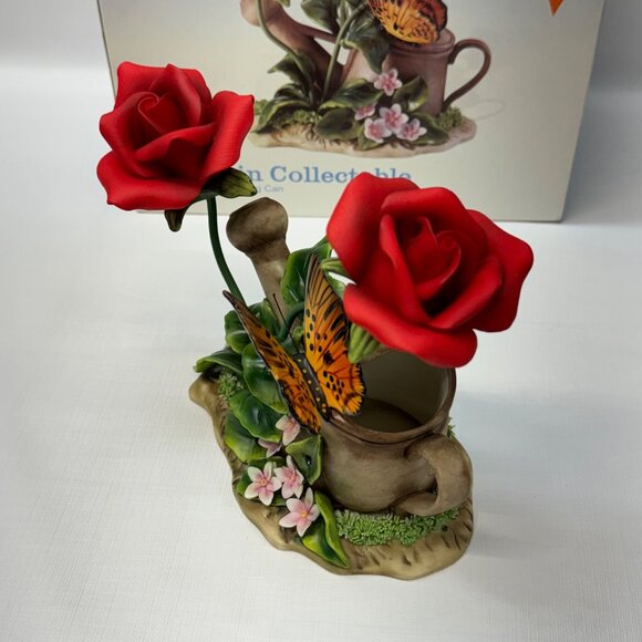 Classic Treasures Porcelain Collectable‎ Red Roses With Watering Can Ornament - Picture 10 of 16